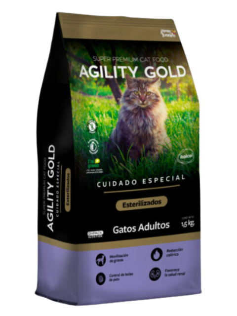 AGILITY GOLD GATOS ESTERILIZADOS X 1.5 KG X 4 UNI