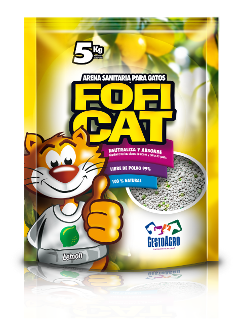 ARENA FOFICAT AMARILLO LIMON X 5 KG X 4 UNI