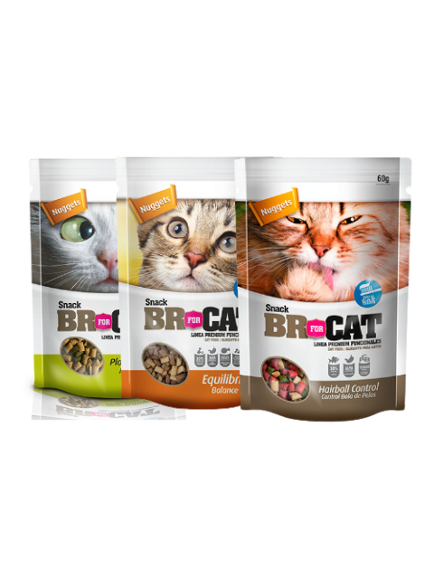 BR FOR CAT SNACK NUGGETS B.PELO/EQ/CNIP X 60 G