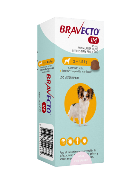 BRAVECTO 37 DIAS DE 2 A 4.5 KG