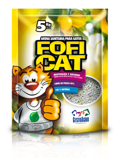 ARENA FOFICAT AMARILLO LIMON X 5 KG X 4 UNI