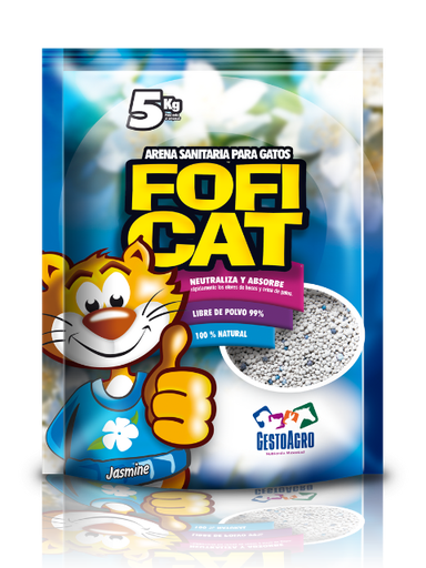 ARENA FOFICAT AZUL JAZMIN X 5 KG X 4 UNI