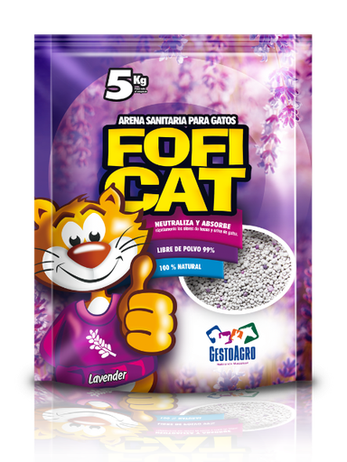 ARENA FOFICAT LILA LAVANDA X 5 KG X 4 UNI