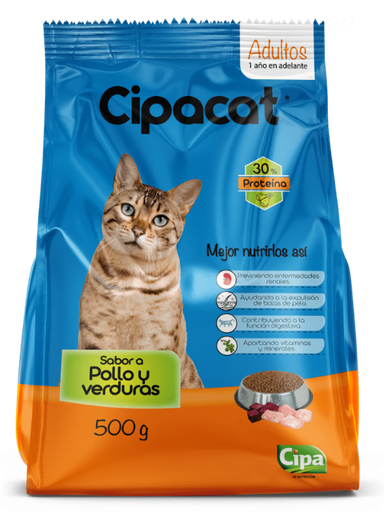 CIPA CAT GATO VERDURAS Y POLLO X 500 G X 20 UNI
