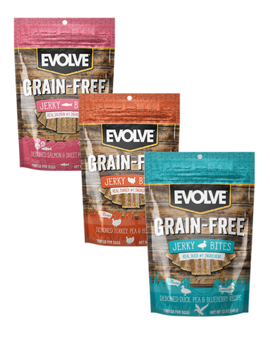 [426U] EVOLVE DOG SNACKS GRAIN FREE SURT. X 340 G