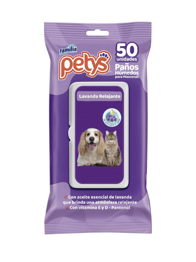 [766U] PETYS PAÑOS LAVANDA X 50 UNI