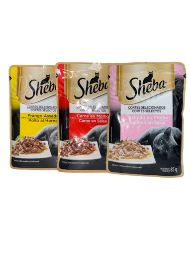 SHEBA ADULTO CARNE/POLLO/SALM X 85 G