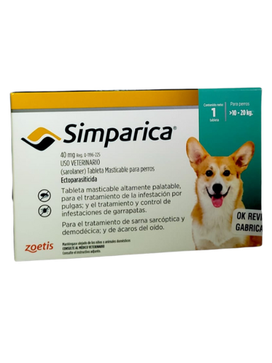[885U] SIMPARICA 40 MG / 10 A 20 KG X 1 TAB