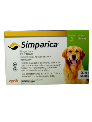[886U] SIMPARICA 80 MG / 20 A 40 KG X 1 TAB
