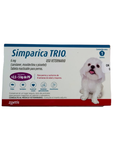 [888U] SIMPARICA TRIO 2,5 A 5 KG MORADO X 1 TAB