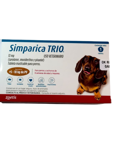 [890U] SIMPARICA TRIO 5 A 10 KG MARRON X 1 TAB