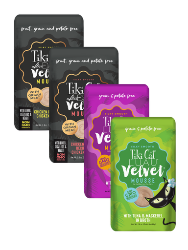 [1027U] TIKI CAT VELVET MOUSSE POUCH X 80 G SURT
